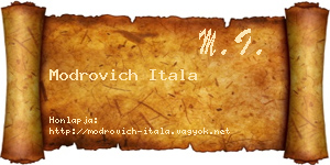 Modrovich Itala névjegykártya